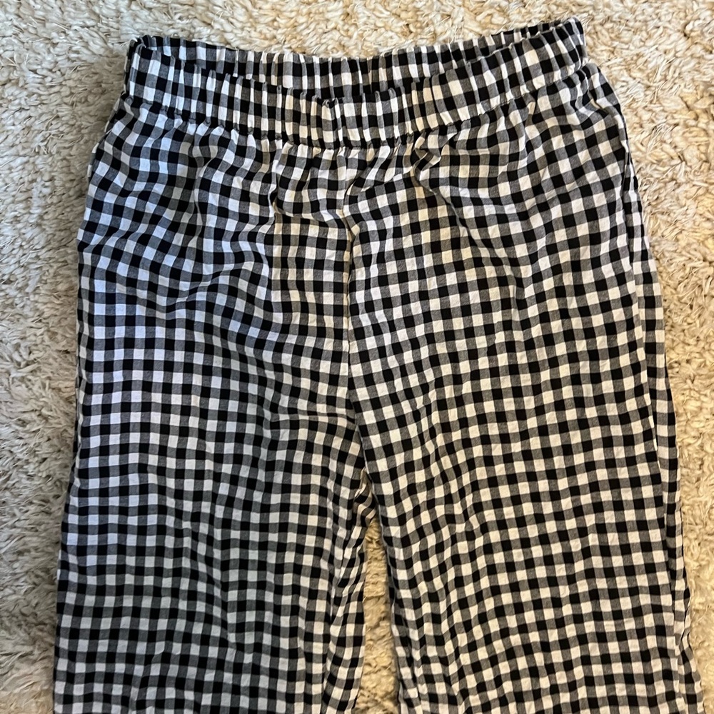 black gingham print pant